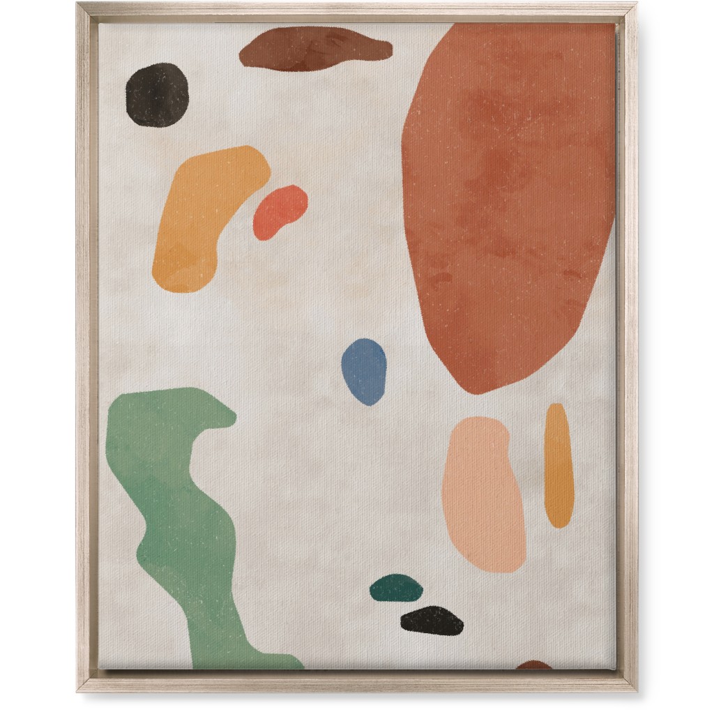 Organic Thin Shapes - Multi Wall Art, Metallic, Single piece, Canvas, 16x20, Multicolor