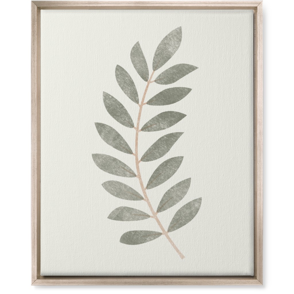 Botanical Leaf Ii Wall Art, Metallic, Single piece, Canvas, 16x20, Green