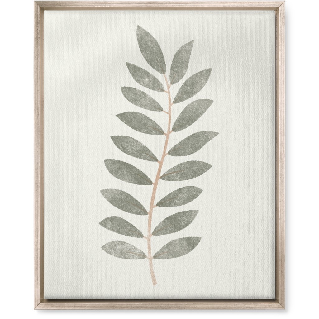 Botanical Leaf Iii Wall Art, Metallic, Single piece, Canvas, 16x20, Green, Sage