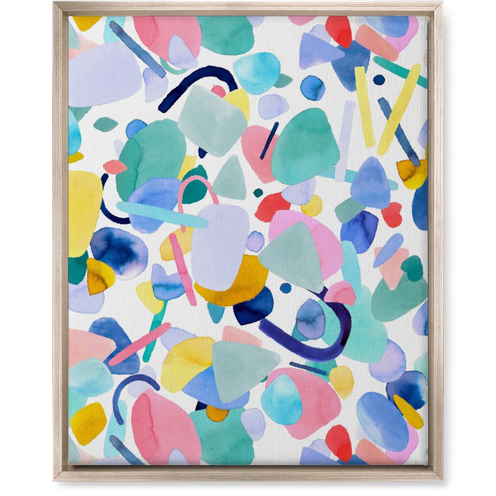 Abstract Geometric Shapes - Multi Wall Art, Metallic, Single piece, Canvas, 16x20, Multicolor