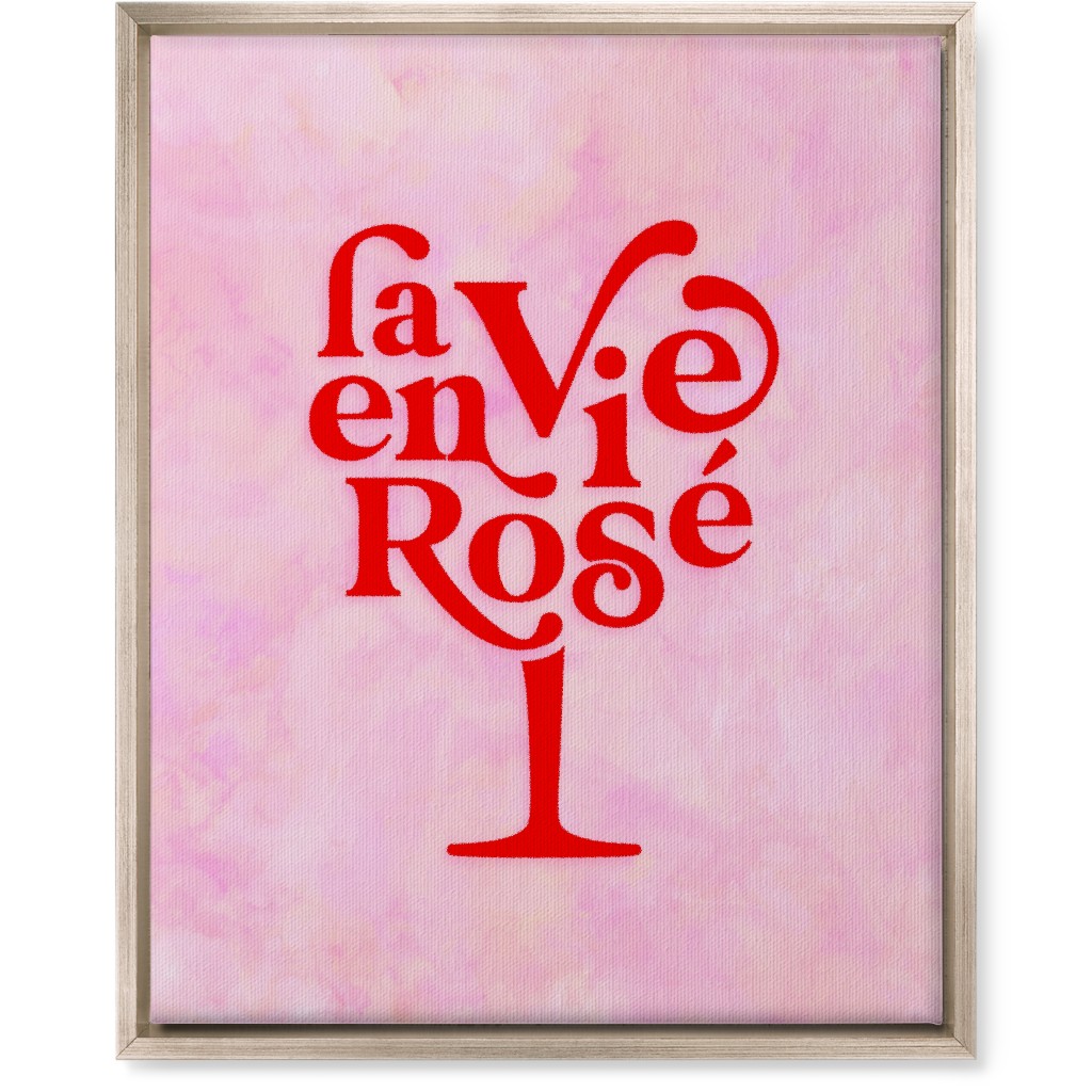 La Vie En Rose - Red and Pink Wall Art, Metallic, Single piece, Canvas, 16x20, Pink