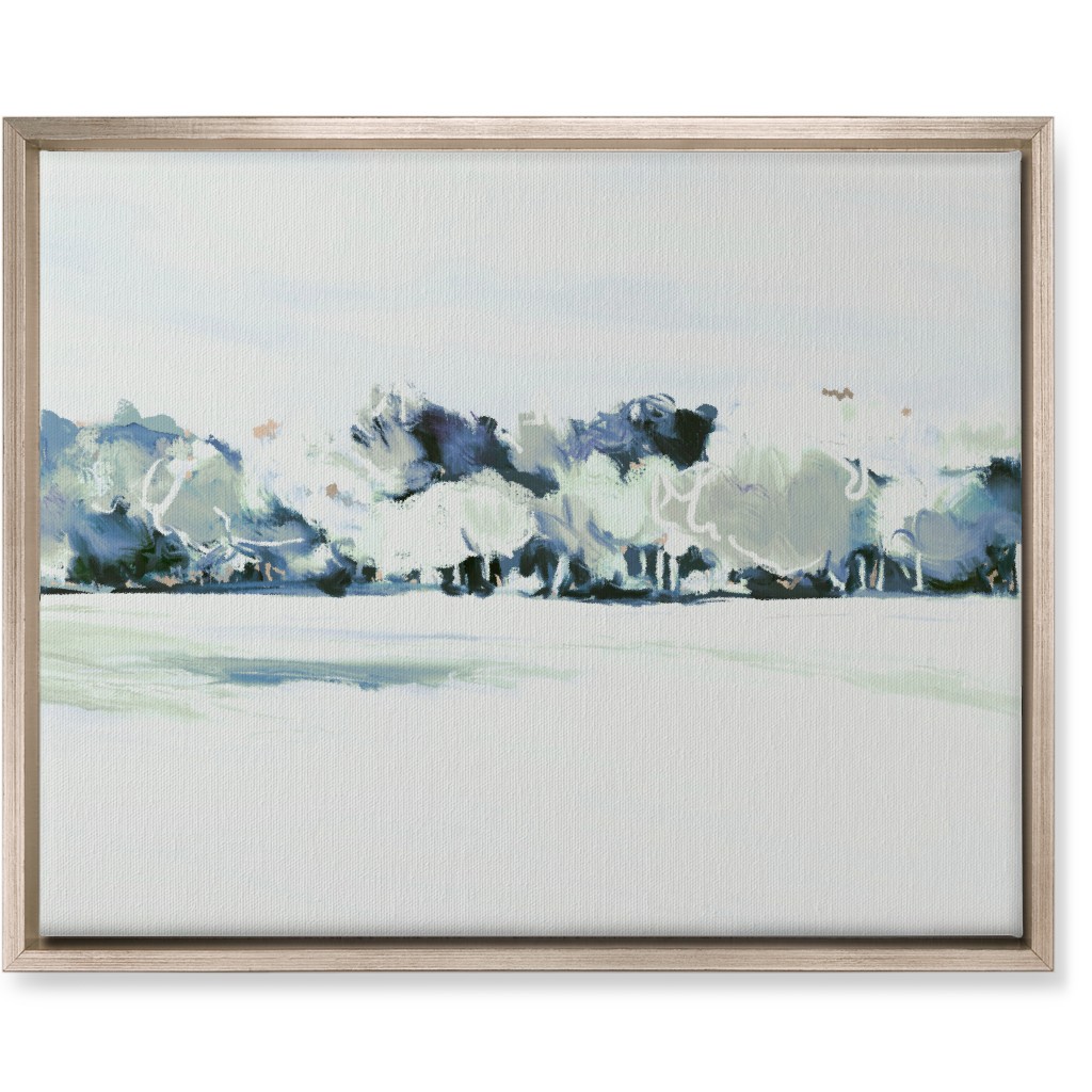 Tree Line Abstract Wall Art, Metallic, Single piece, Canvas, 16x20, Blue, True Blue