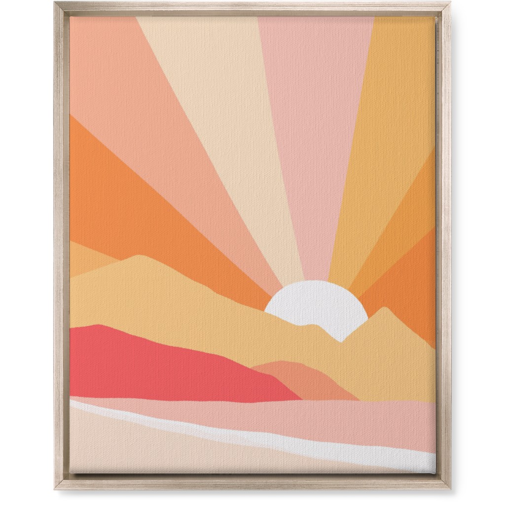 Retro Summer Coast - Warm Wall Art, Metallic, Single piece, Canvas, 16x20, Multicolor