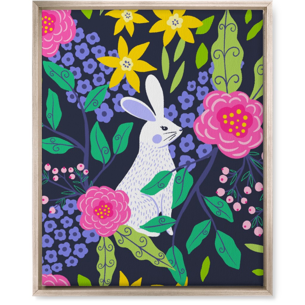 Botanical Bunny - Multi Wall Art, Metallic, Single piece, Canvas, 16x20, Multicolor