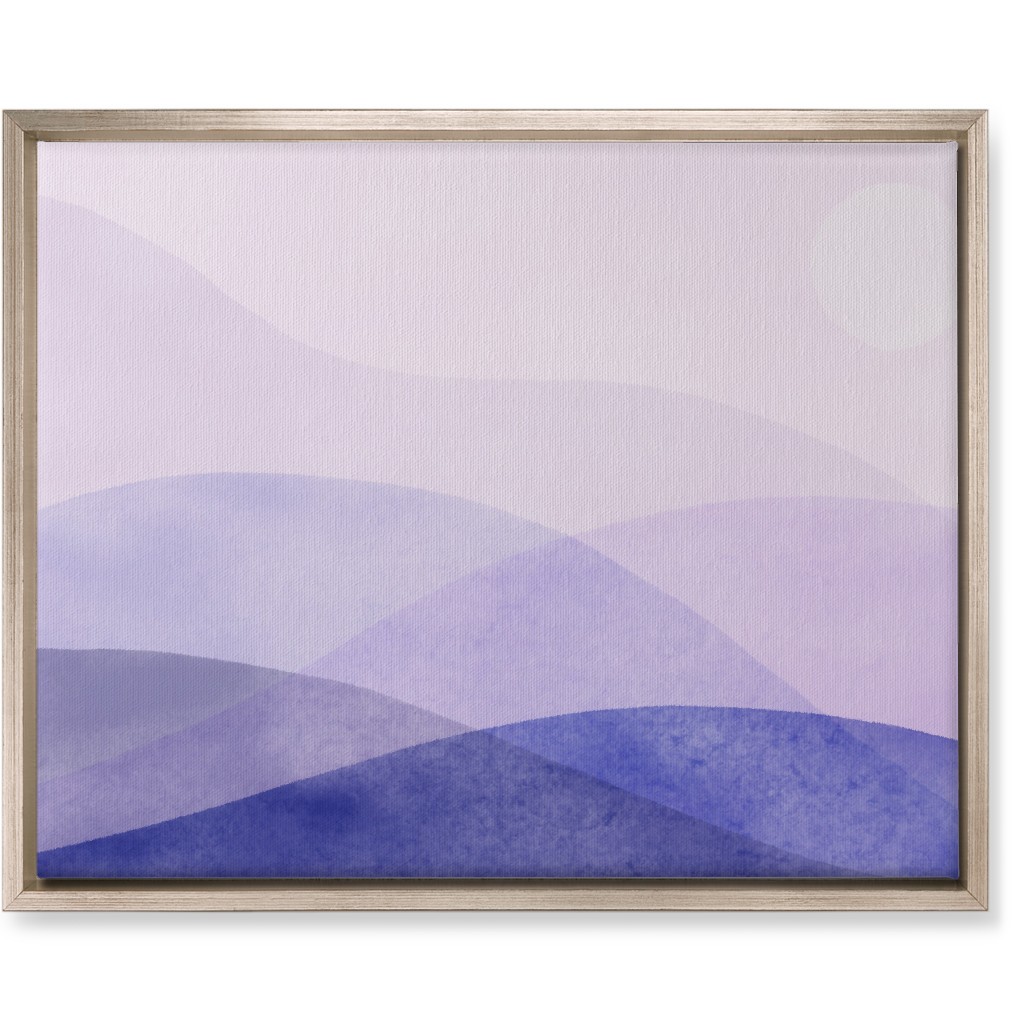 a View of the Mountains - Purple Wall Art, Metallic, Single piece, Canvas, 16x20, Purple