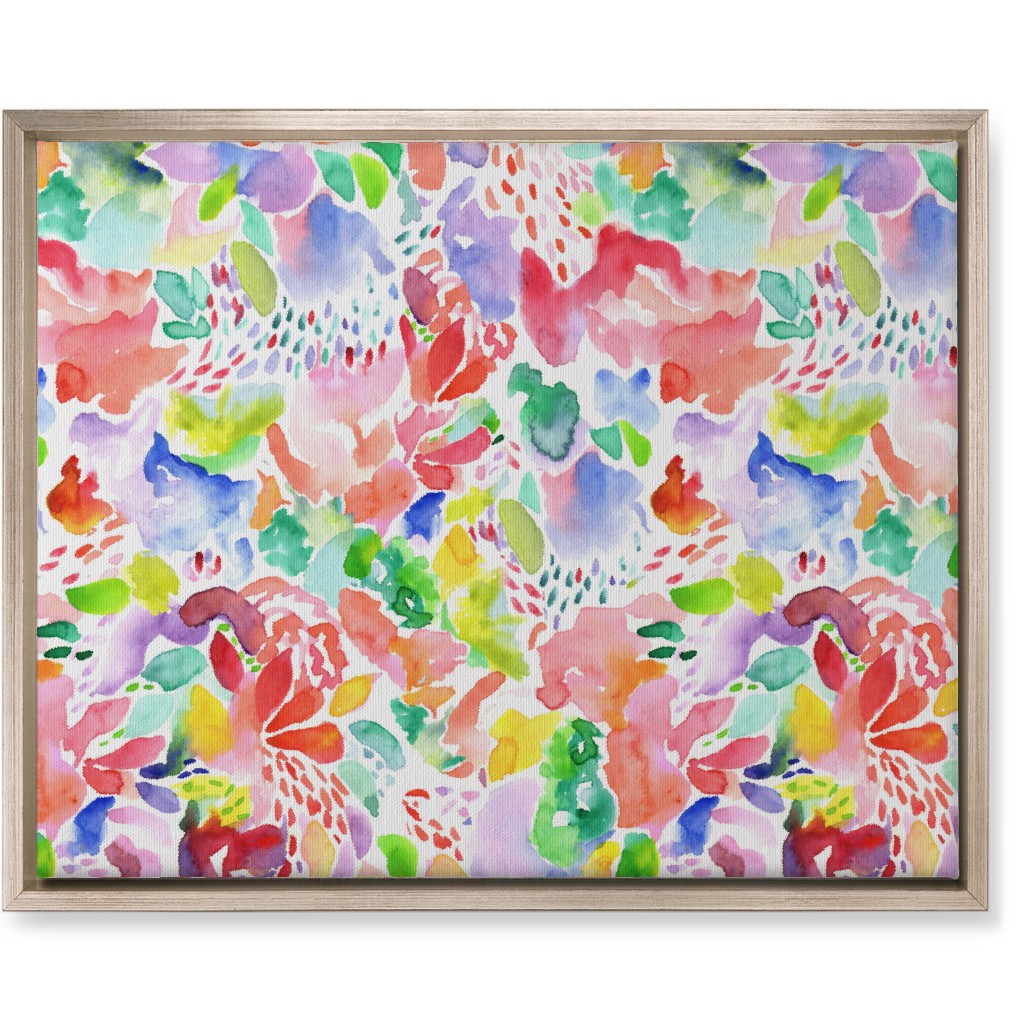 Happy Abstract Watercolor Wall Art, Metallic, Single piece, Canvas, 16x20, Multicolor