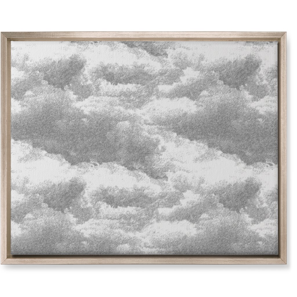 Storm Clouds - Gray Wall Art, Metallic, Single piece, Canvas, 16x20, Gray, Gray