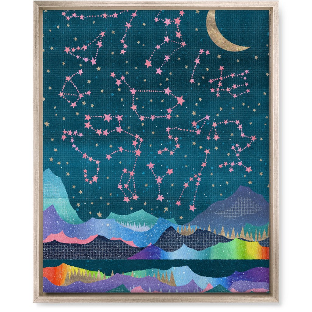 Northern Zodiac Sky - Multi Wall Art, Metallic, Single piece, Canvas, 16x20, Multicolor