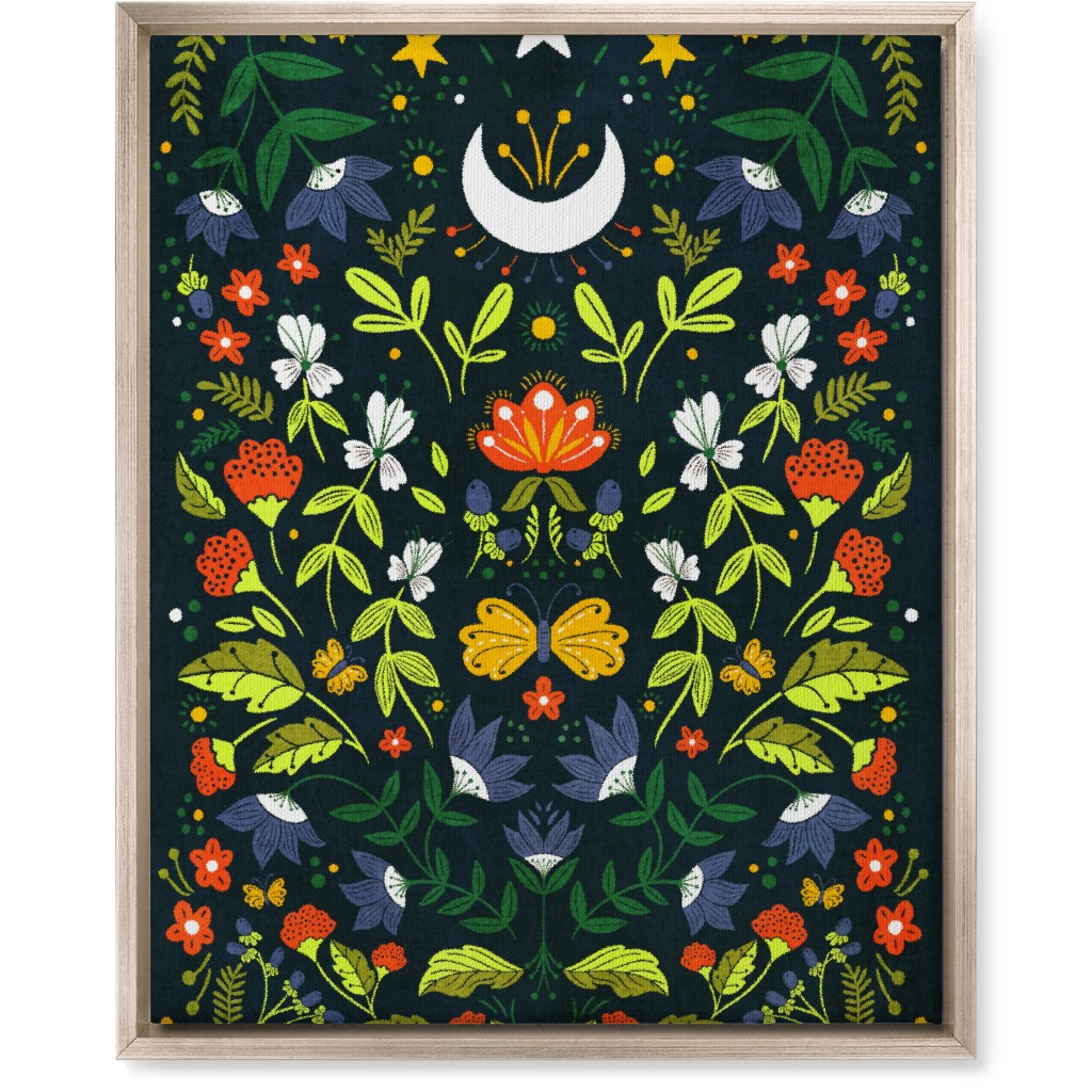 Night Garden - Multi Wall Art, Metallic, Single piece, Canvas, 16x20, Multicolor