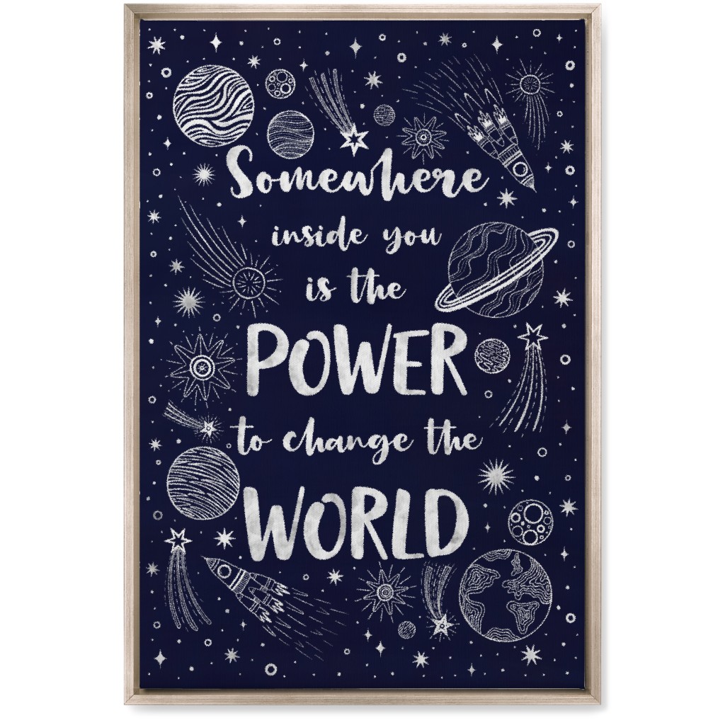 Somewhere Inside You Motivational Quote Wall Art, Metallic, Single piece, Canvas, 20x30