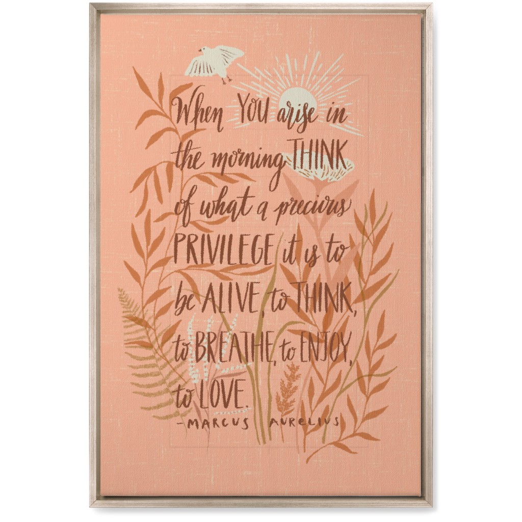 Precious Morning Wall Art, Metallic, Single piece, Canvas, 20x30, Pink, Beige