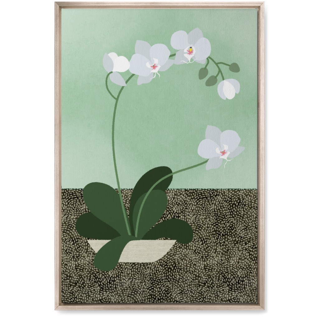 Orchids - the Only Houseplant I Can Keep Alive! Wall Art, Metallic, Single piece, Canvas, 20x30, Green