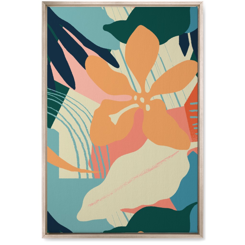 Abstract Magnolia - Multi Wall Art, Metallic, Single piece, Canvas, 20x30, Multicolor