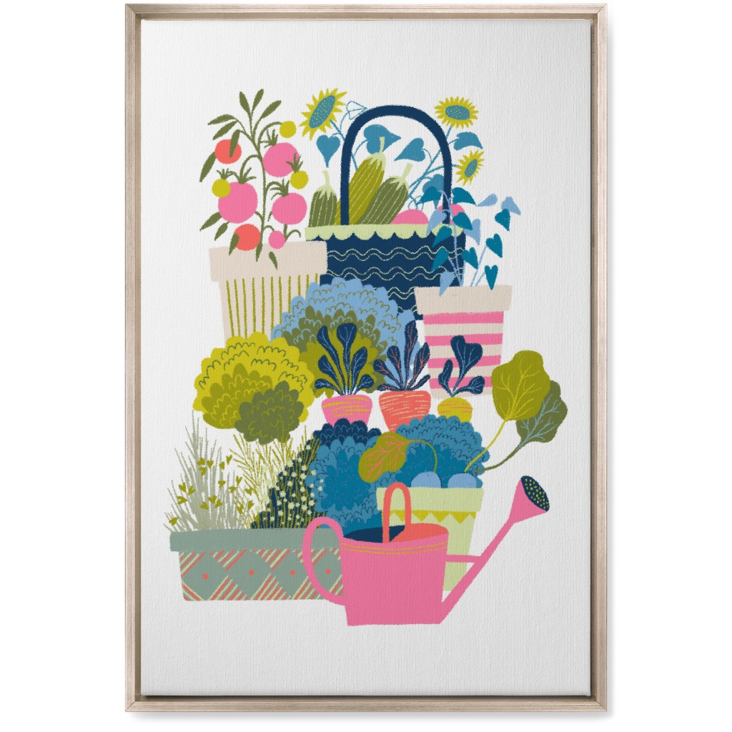 Growing Herbs and Flower Gardens - Multi Wall Art, Metallic, Single piece, Canvas, 20x30, Multicolor