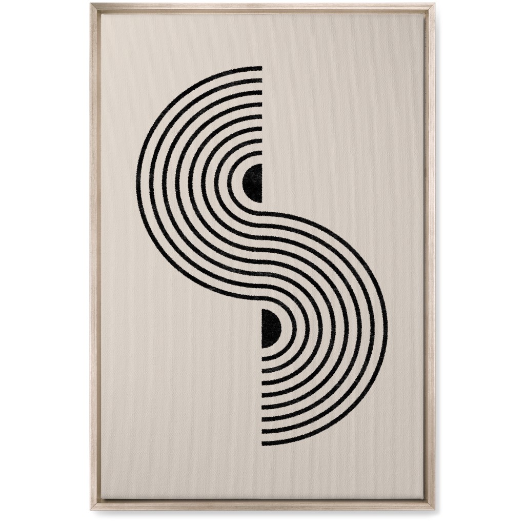 Minimal Geometric Lines - Neutral Wall Art, Metallic, Single piece, Canvas, 20x30, Beige