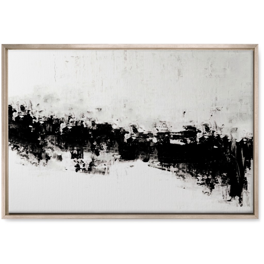 Urban Serenity - Black and White Wall Art, Metallic, Single piece, Canvas, 20x30, Black, Black