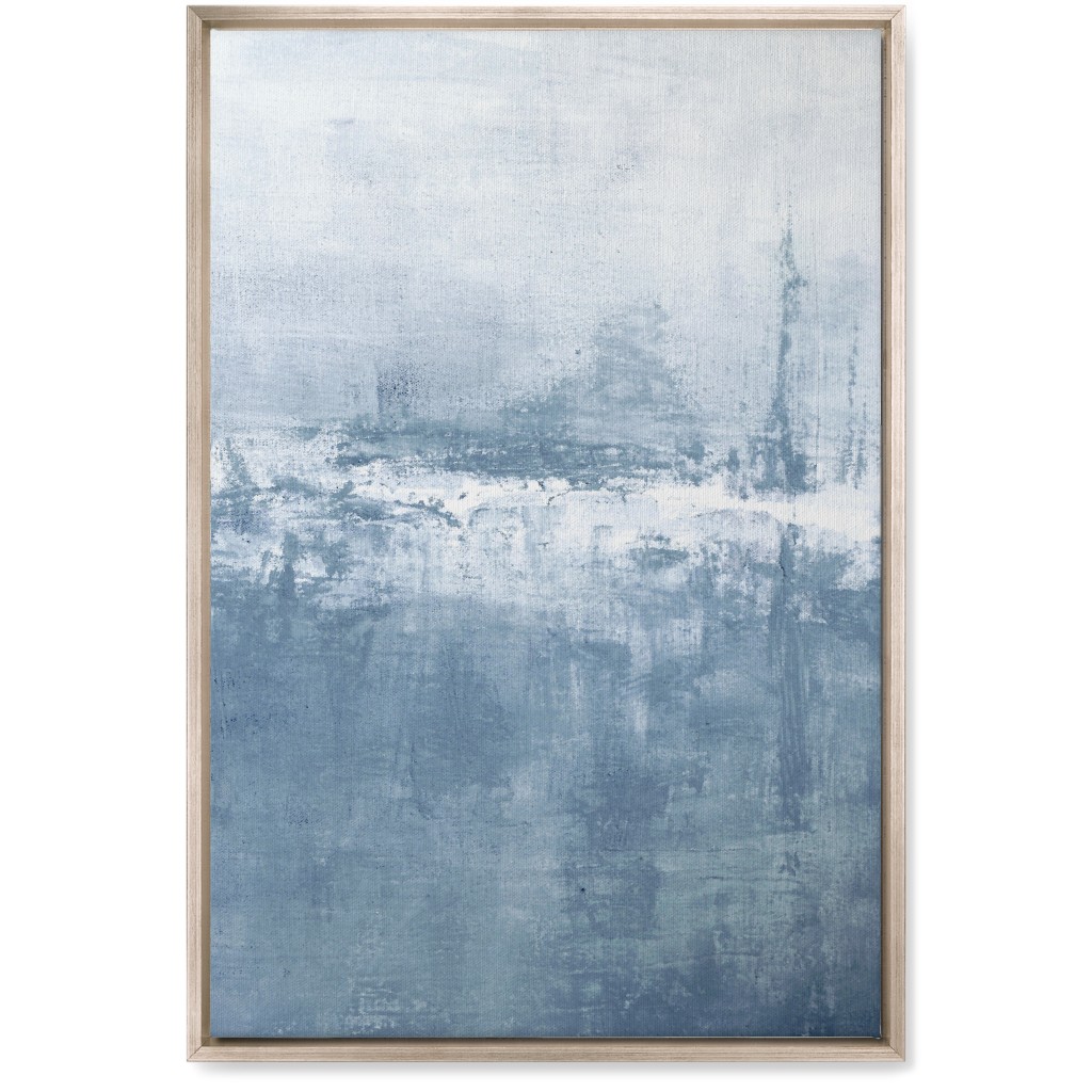 Right Tranquil Diptych - Blue Wall Art, Metallic, Single piece, Canvas, 20x30, Blue, True Blue