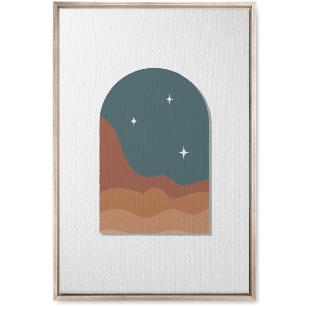 Abstract Landscapes in Windows Night Wall Art, Metallic, Single piece, Canvas, 20x30, Multicolor, Hemlock