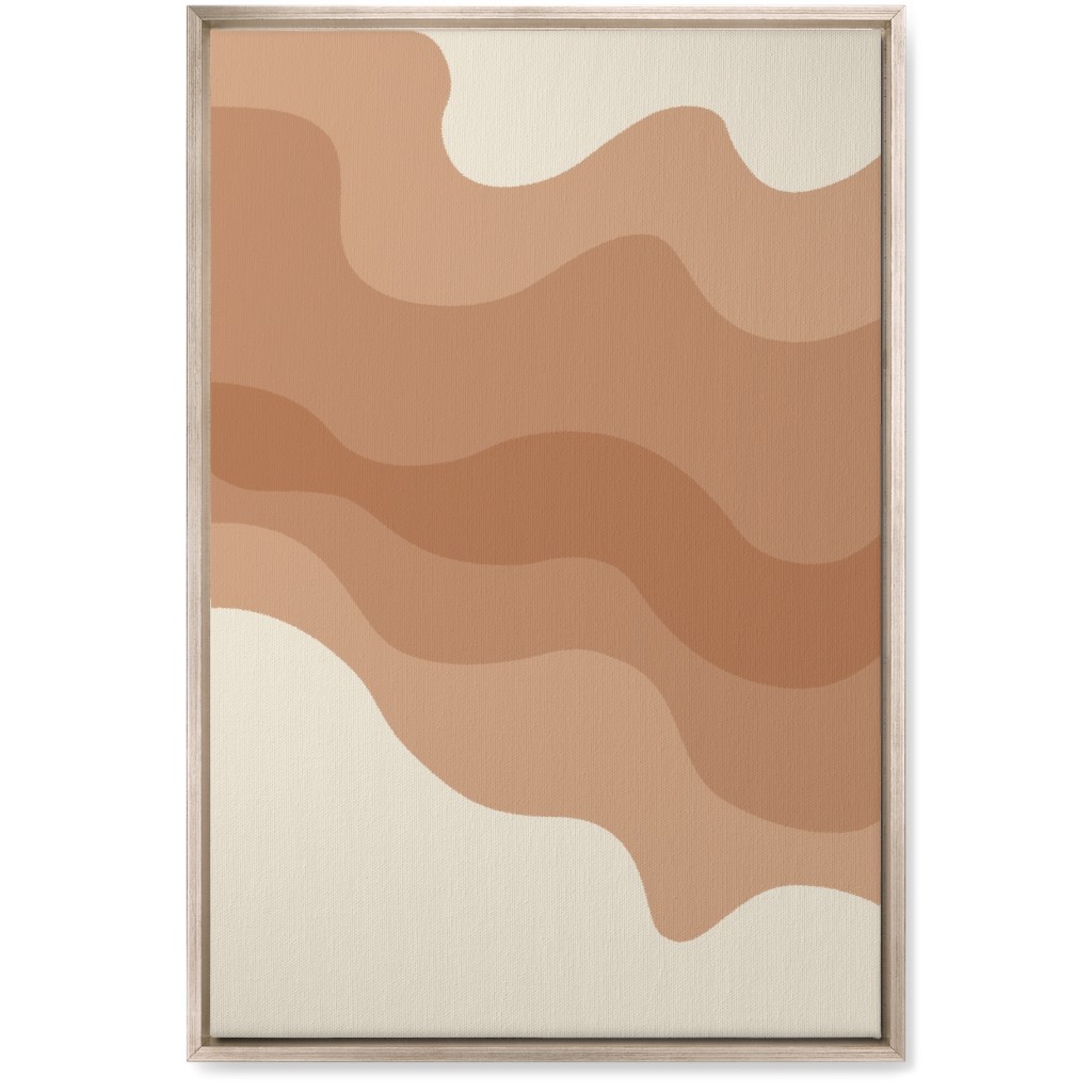 Retro Abstract Waves Wall Art, Metallic, Single piece, Canvas, 20x30, Orange