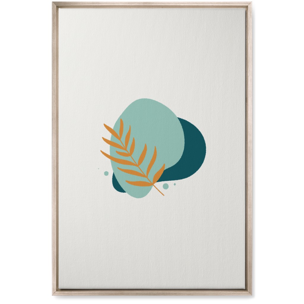 Shapes and Fern Leaf Vi Wall Art, Metallic, Single piece, Canvas, 20x30, Green