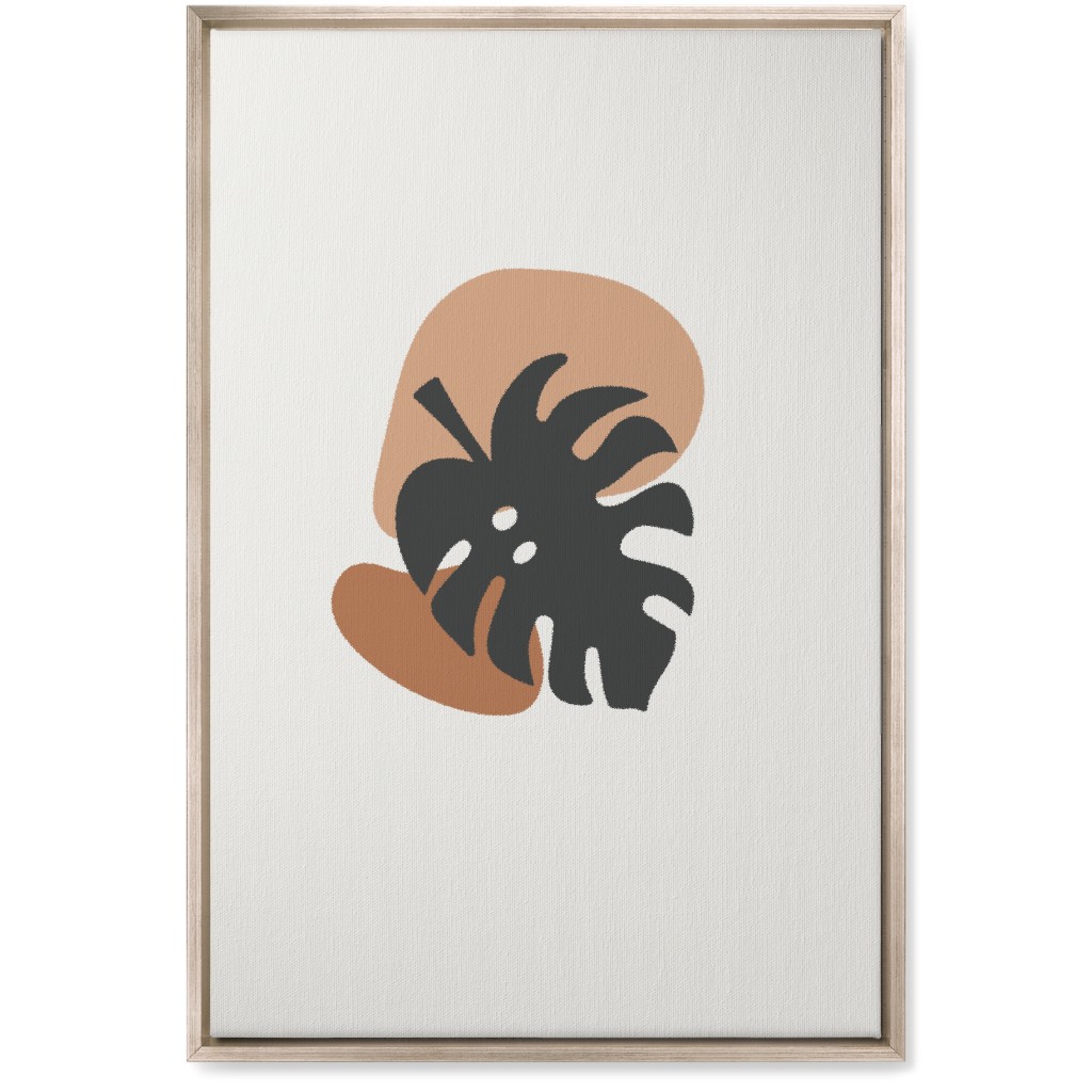 Shapes and Fern Leaf Ii Wall Art, Metallic, Single piece, Canvas, 20x30, Multicolor, Pueblo