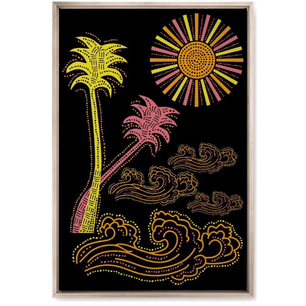 Optimistic Sunny Tropical Summer Art Wall Art, Metallic, Single piece, Canvas, 20x30, Multicolor