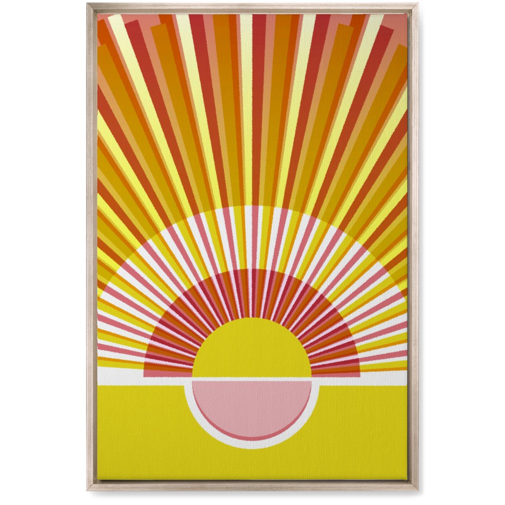 Sunrise Optimism - Warm Wall Art, Metallic, Single piece, Canvas, 20x30, Yellow