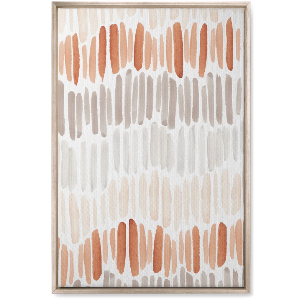 Many Brushstrokes Wall Art, Metallic, Single piece, Canvas, 20x30, Orange