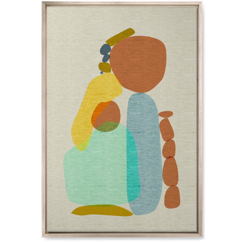 Abstract Vertical Rocks - Multi Wall Art, Metallic, Single piece, Canvas, 20x30, Multicolor