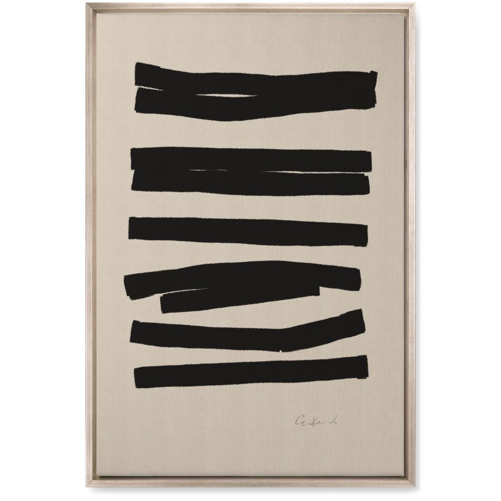 Bold Stripes Abstract Ii Wall Art, Metallic, Single piece, Canvas, 20x30, Black