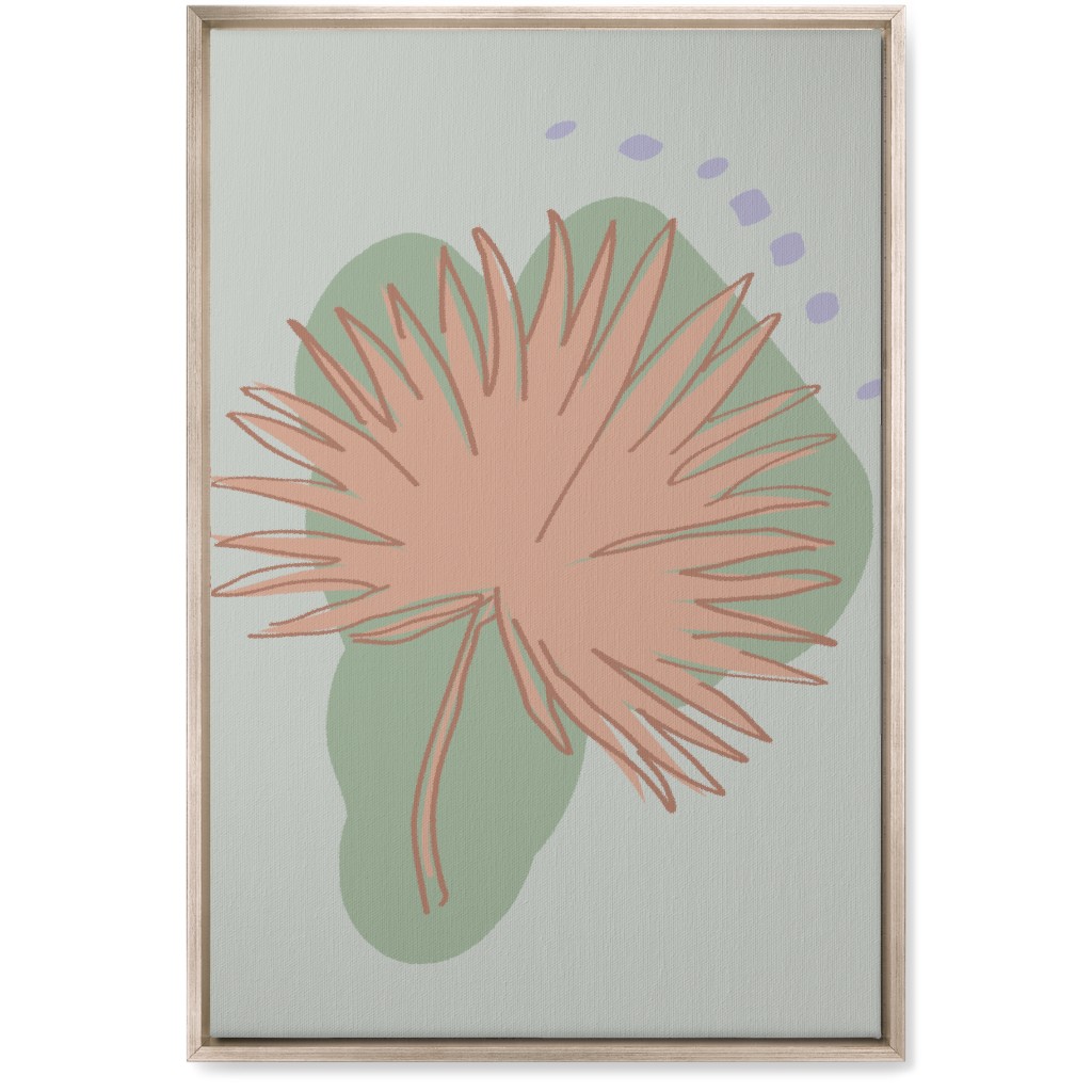 Modern Sabal Palm - Green Wall Art, Metallic, Single piece, Canvas, 20x30, Green, Classic Green