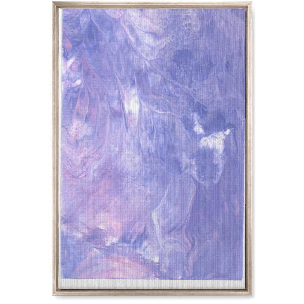 Acrylic Pour Abstract - Purple Wall Art, Metallic, Single piece, Canvas, 20x30, Purple