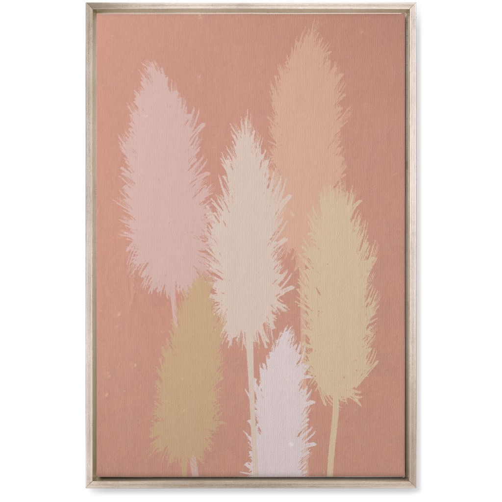 Pampas Grass - Pink Wall Art, Metallic, Single piece, Canvas, 20x30, Pink, Bright Pink