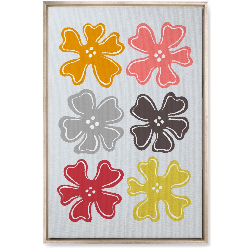 Button Flowers Wall Art, Metallic, Single piece, Canvas, 20x30, Multicolor