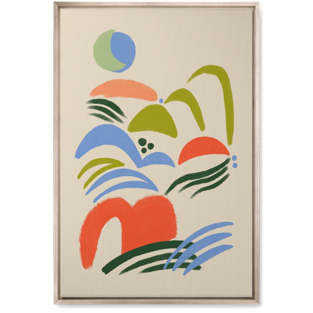 Moonscape - Multi on Beige Wall Art, Metallic, Single piece, Canvas, 20x30, Multicolor