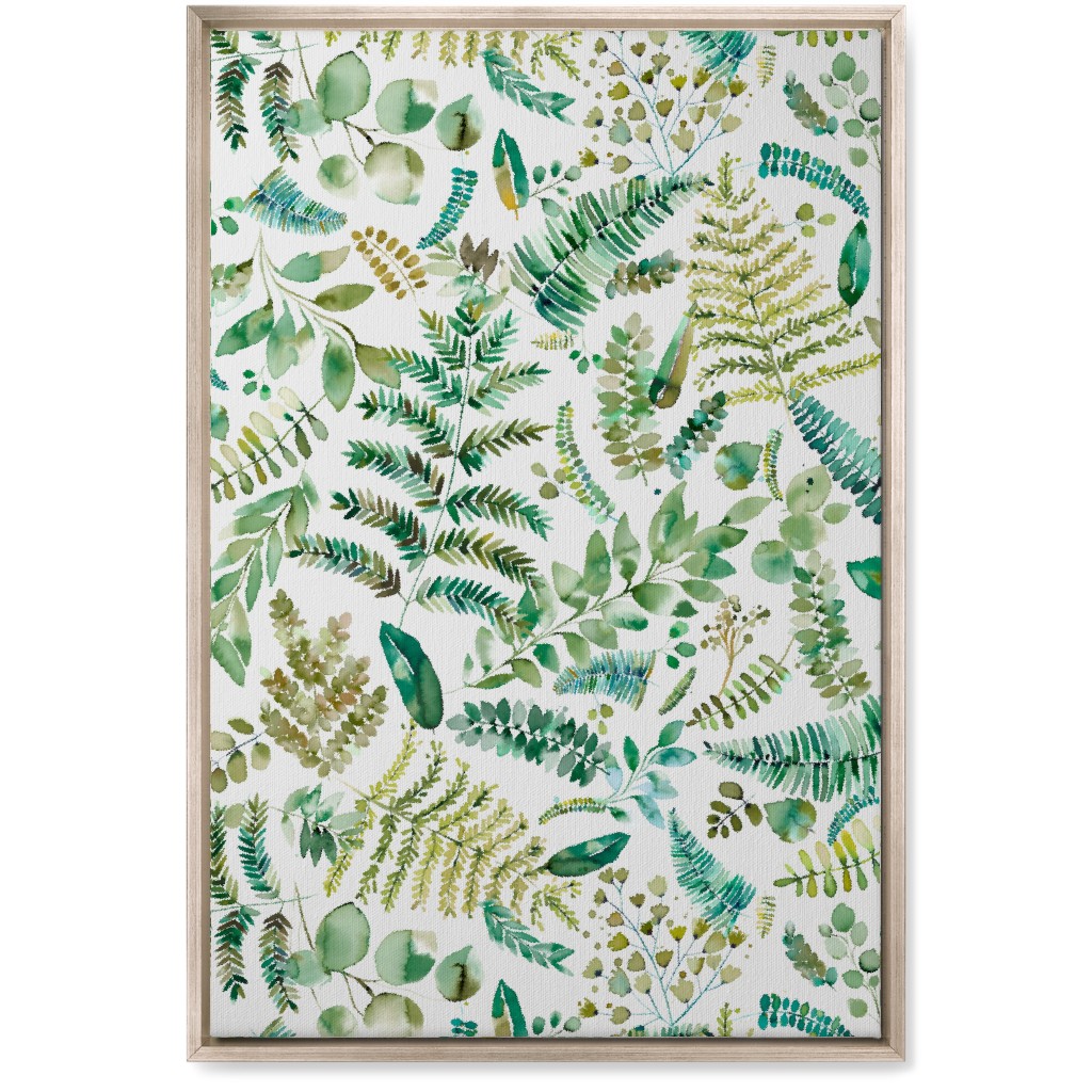 Botanical Collection - Green Wall Art, Metallic, Single piece, Canvas, 20x30, Green