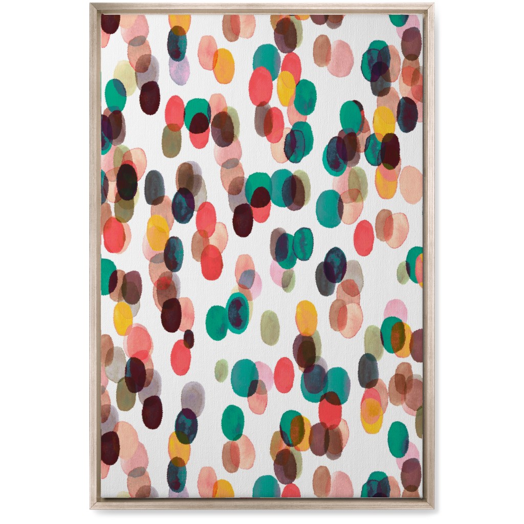 Relaxing Colorful Dots - Multi Wall Art, Metallic, Single piece, Canvas, 20x30, Multicolor