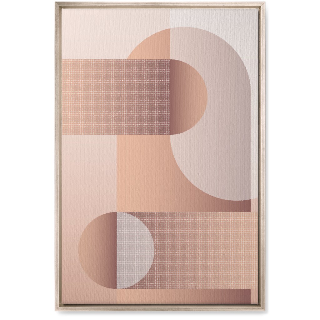 Geometric Arches - Neutral Wall Art, Metallic, Single piece, Canvas, 20x30, Pink, Bright Pink