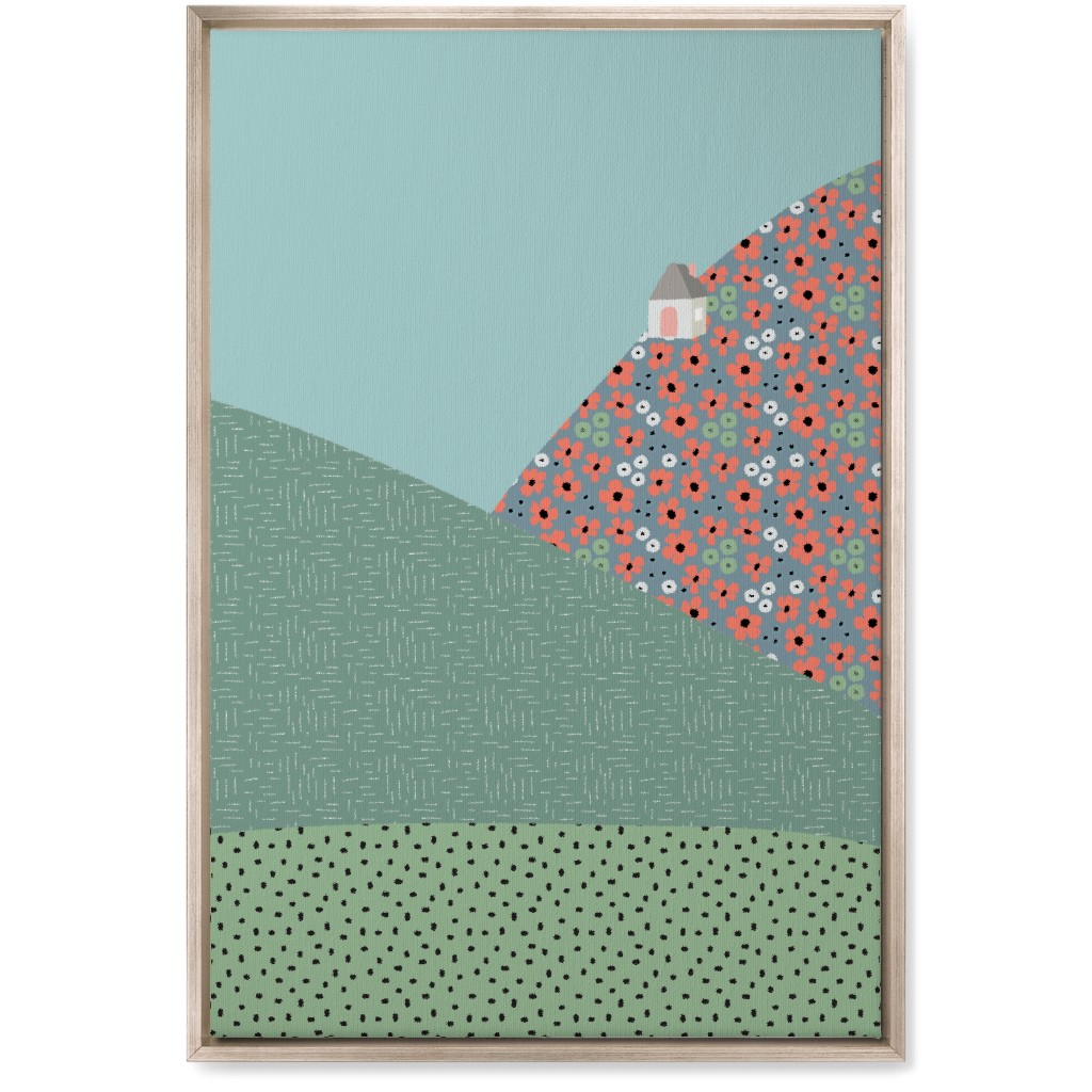 Floral Landscapes Wall Art, Metallic, Single piece, Canvas, 20x30, Green
