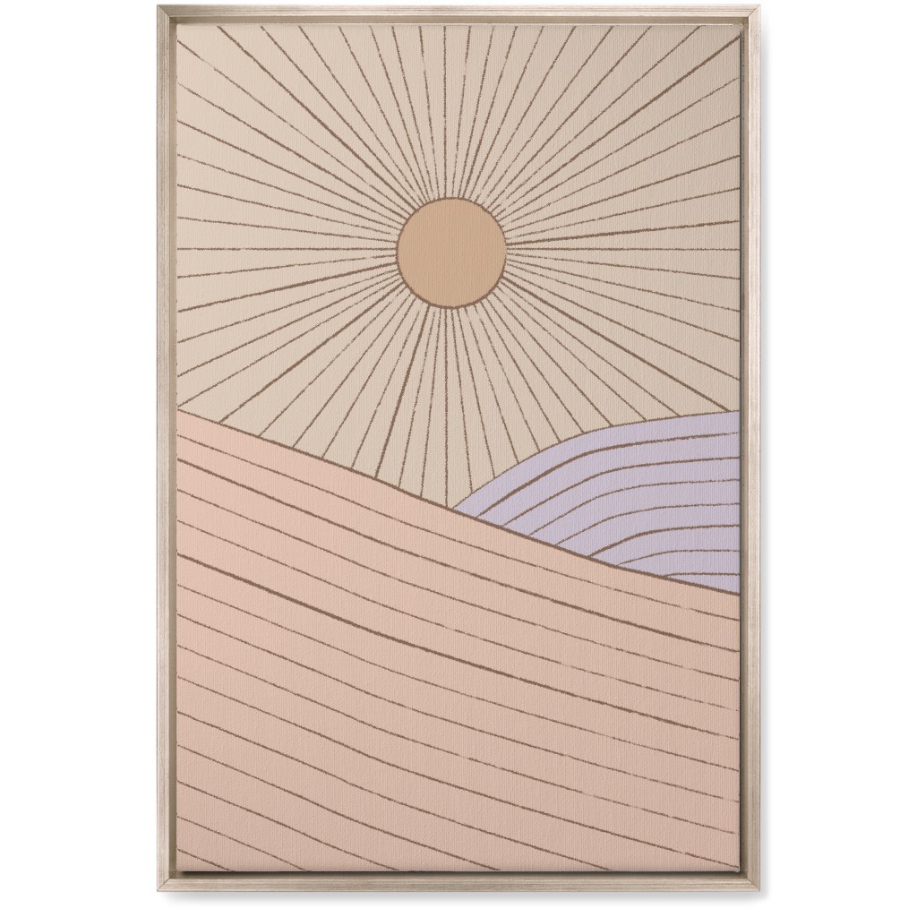 Sun in the Landscape - Pink Wall Art, Metallic, Single piece, Canvas, 20x30, Pink, Bright Pink