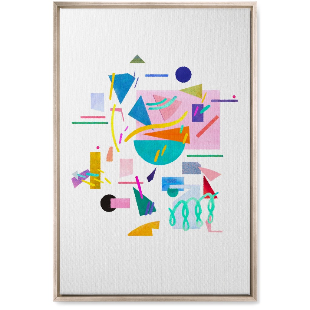 Geometric Collage Pop - Multi Wall Art, Metallic, Single piece, Canvas, 20x30, Multicolor