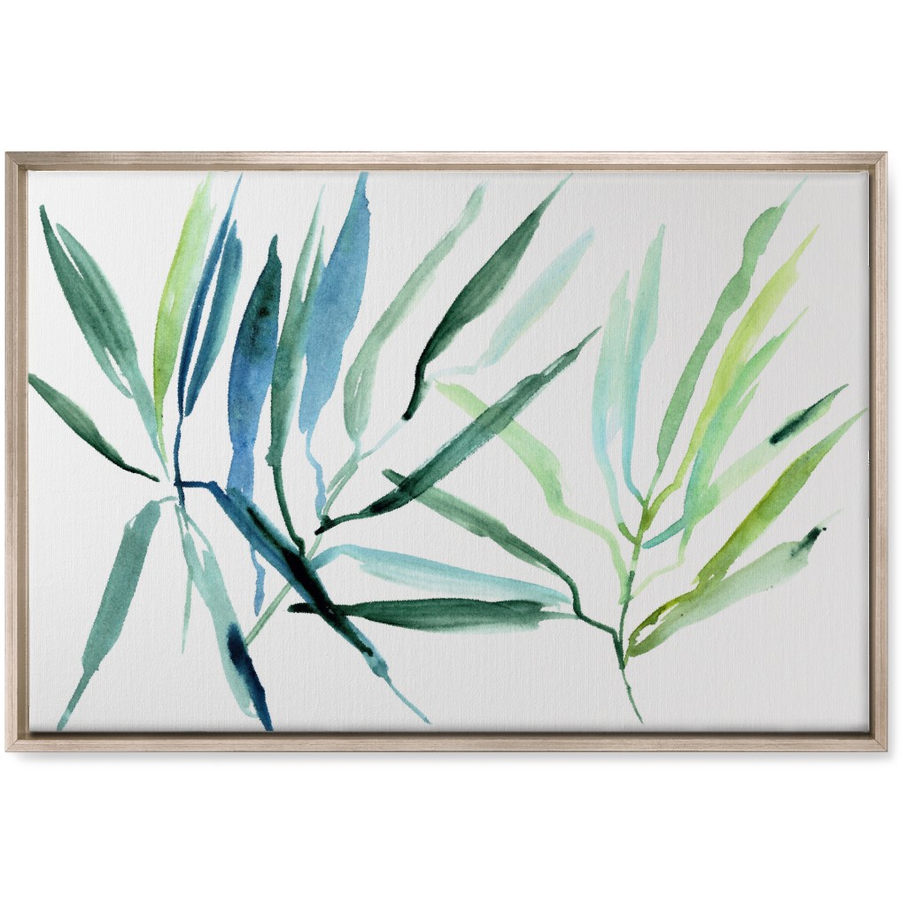 Watercolor Tropical Botanicals Wall Art, Metallic, Single piece, Canvas, 20x30, Green