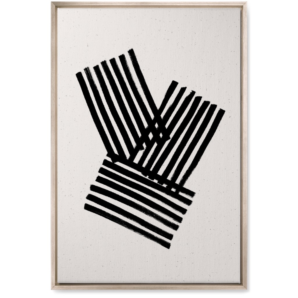 Kimono Stripes - Neutral Wall Art, Metallic, Single piece, Canvas, 20x30, Beige, Pearl