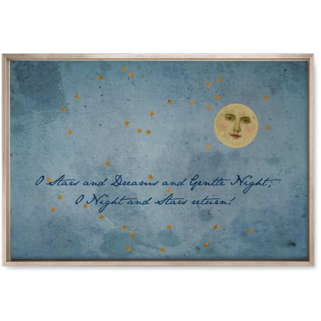 O Night - Blue Wall Art, Metallic, Single piece, Canvas, 20x30, Blue, True Blue