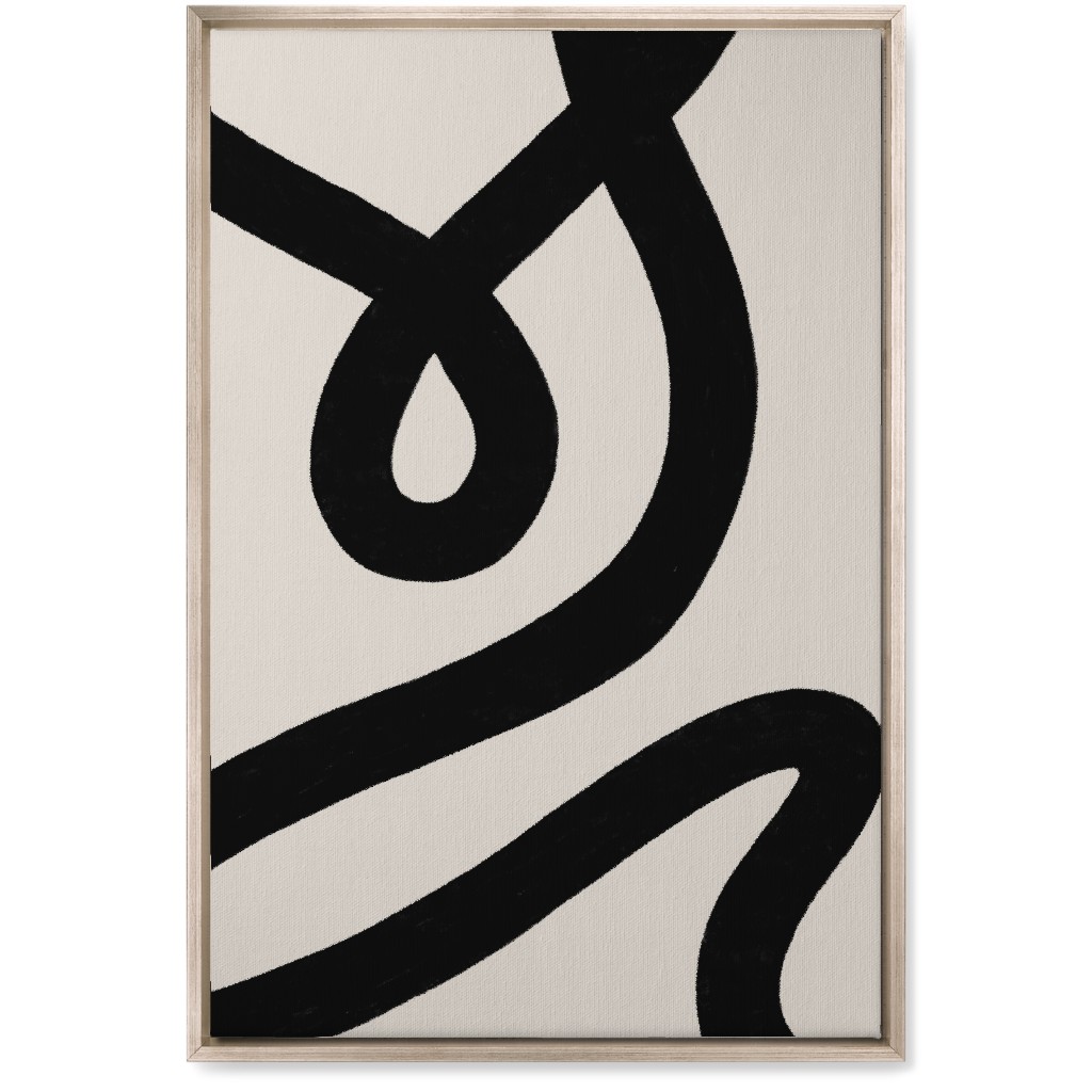 Tangled Brush Strokes V Wall Art, Metallic, Single piece, Canvas, 20x30, Beige, Black