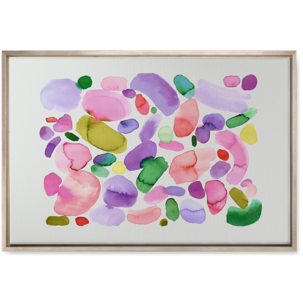 Summer Joy Watercolor Abstract - Pink Wall Art, Metallic, Single piece, Canvas, 20x30, Multicolor