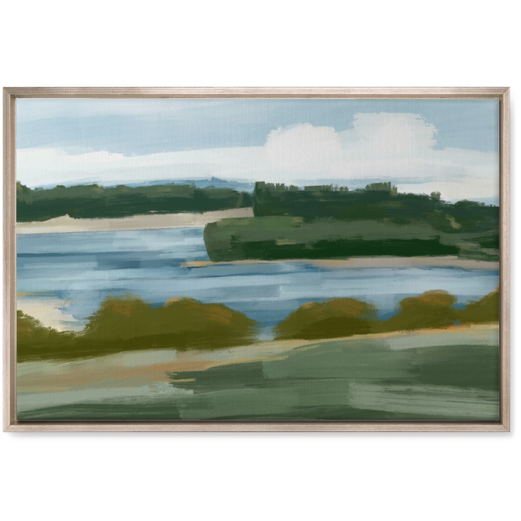 Abstract Lakeside Wall Art, Metallic, Single piece, Canvas, 20x30, Multicolor