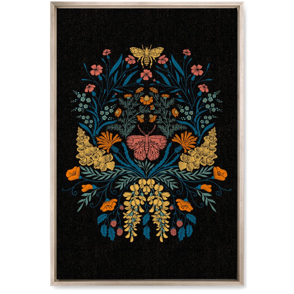 Wildflowers Wall Art, Metallic, Single piece, Canvas, 20x30, Multicolor, Coal