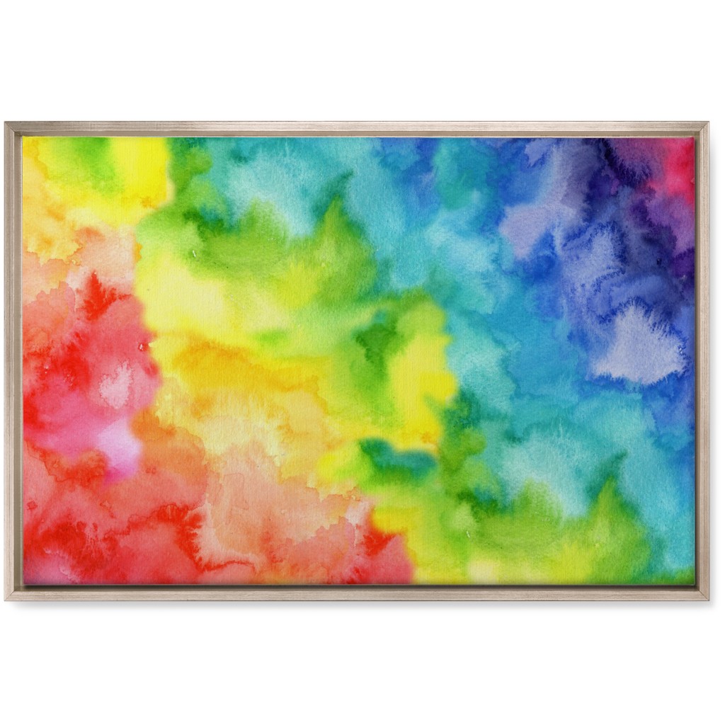 Rainbow Watercolor Wash - Multi Wall Art, Metallic, Single piece, Canvas, 20x30, Multicolor