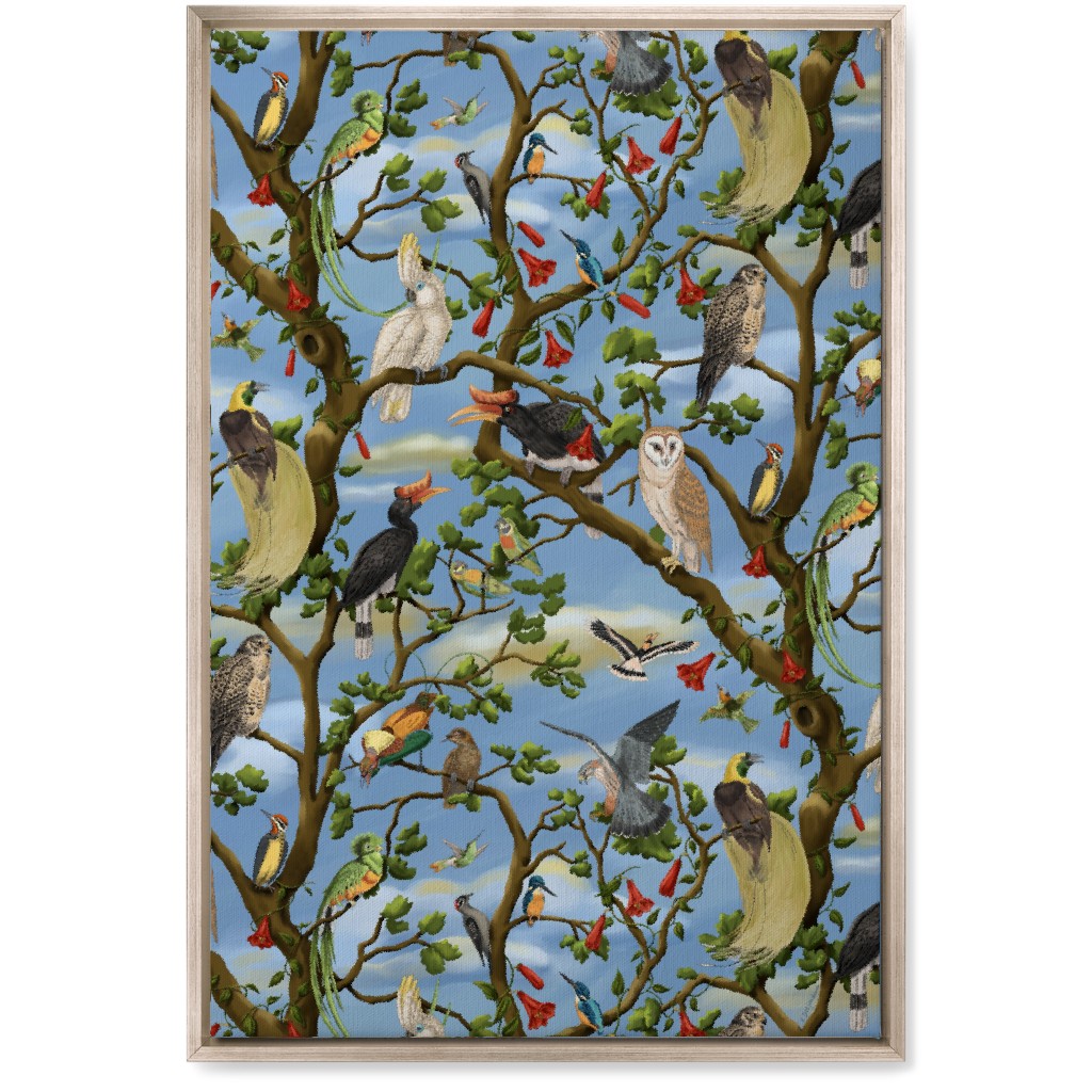 Bird Chorus - Multi Wall Art, Metallic, Single piece, Canvas, 20x30, Multicolor
